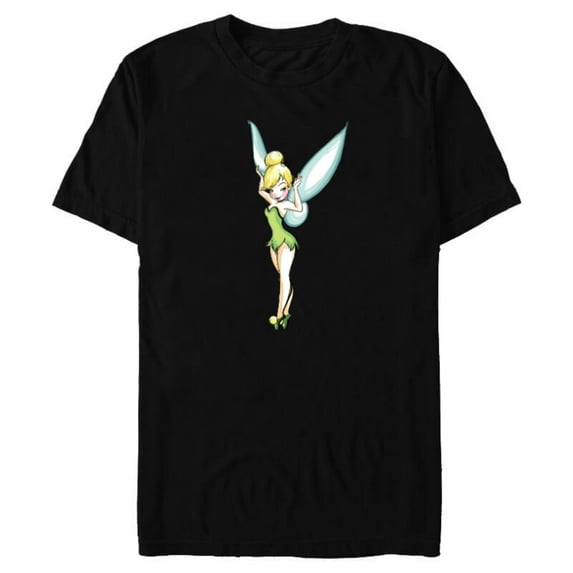 Disney Tinker Bell Pose T-Shirt- Short Sleeve Blended T-Shirt for Adults - Customized-Black