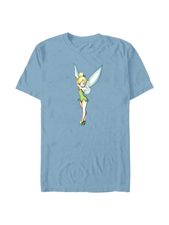 Tinker Bell Pose T-Shirt- Short Sleeve Blended T-Shirt for Adults - Customized-Ocean Blue