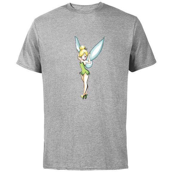 Disney Tinker Bell Pose T-Shirt - Short Sleeve Cotton T-Shirt for Adults - Customized-Athletic Heather