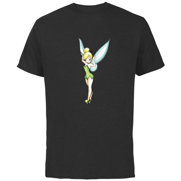 Disney Tinker Bell Pose T-Shirt - Short Sleeve Cotton T-Shirt for Adults - Customized-Black