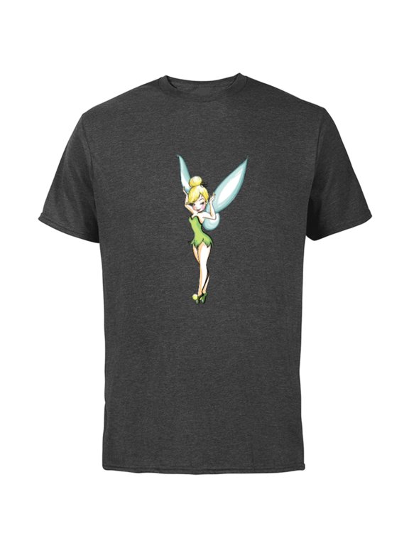 Tinker Bell Pose T-Shirt - Short Sleeve Cotton T-Shirt for Adults - Customized-Charcoal
