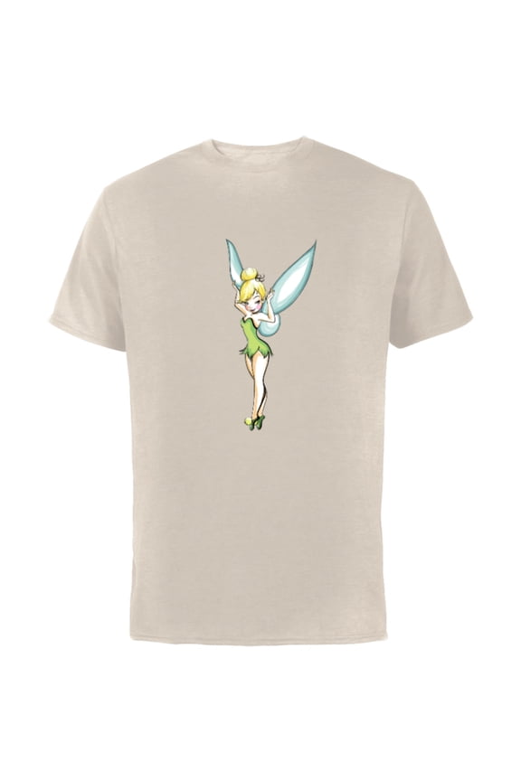 Tinker Bell Pose T-Shirt - Short Sleeve Cotton T-Shirt for Adults - Customized-Natural