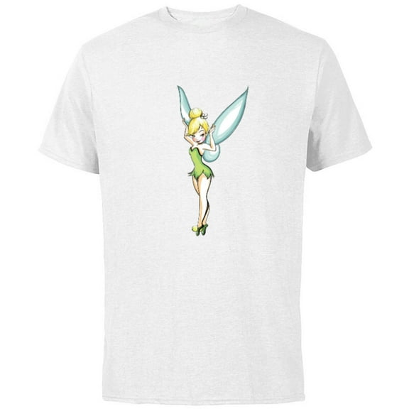 Disney Tinker Bell Pose T-Shirt - Short Sleeve Cotton T-Shirt for Adults - Customized-White