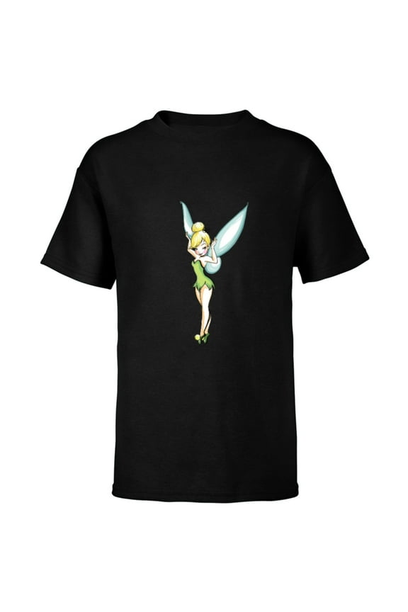 Tinker Bell Pose T-Shirt - Short Sleeve T-Shirt for Kids - Customized-Black