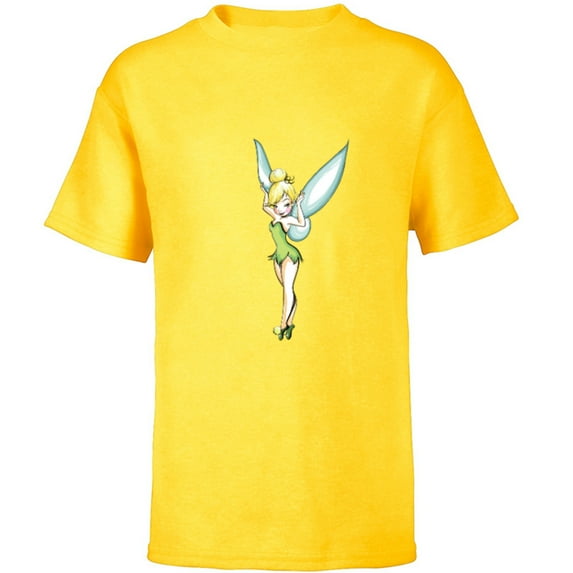 Disney Tinker Bell Pose T-Shirt - Short Sleeve T-Shirt for Kids - Customized-Yellow