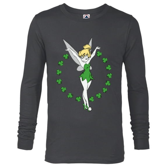 Disney Tinker Bell Ring of Shamrocks St. Patrick's Day - Long Sleeve T-Shirt for Men - Customized-Charcoal Heather