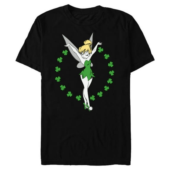 Disney Tinker Bell Ring of Shamrocks St. Patrick's Day - Short Sleeve Blended T-Shirt for Adults - Customized-Black