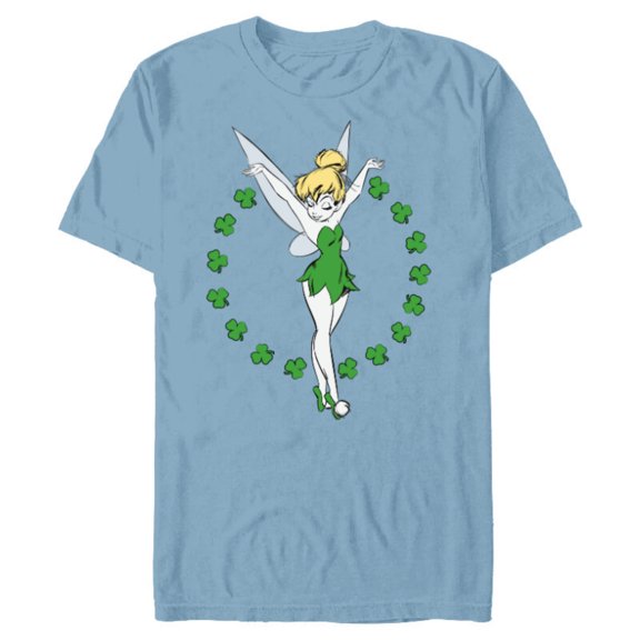 Disney Tinker Bell Ring of Shamrocks St. Patrick's Day - Short Sleeve Blended T-Shirt for Adults - Customized-Ocean Blue