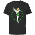 thumbnail image 1 of Disney Tinker Bell Ring of Shamrocks St. Patrick's Day - Short Sleeve Cotton T-Shirt for Adults - Customized-Black, 1 of 5