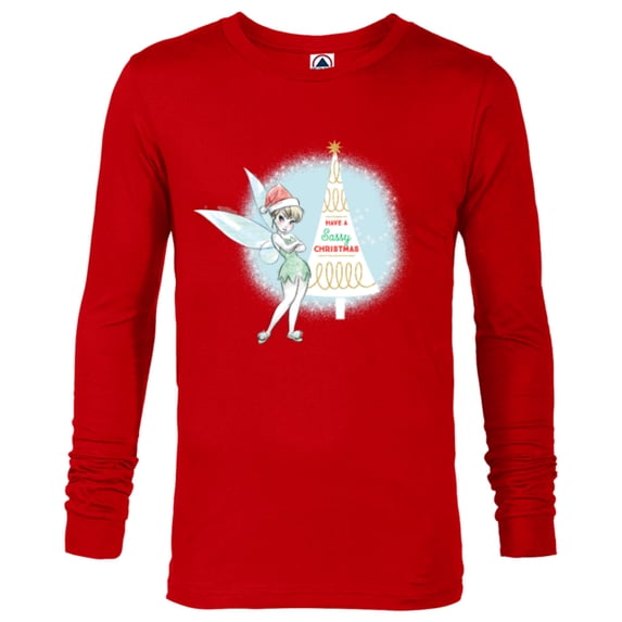 Disney Tinker Bell Sassy Christmas Holiday - Long Sleeve T-Shirt for Men - Customized-New Red