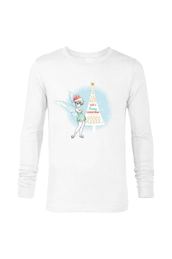 Tinker Bell Sassy Christmas Holiday - Long Sleeve T-Shirt for Men - Customized-White