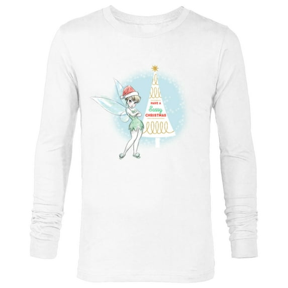 Disney Tinker Bell Sassy Christmas Holiday - Long Sleeve T-Shirt for Men - Customized-White