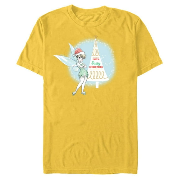 Disney Tinker Bell Sassy Christmas Holiday - Short Sleeve Blended T-Shirt for Adults - Customized-Yellow