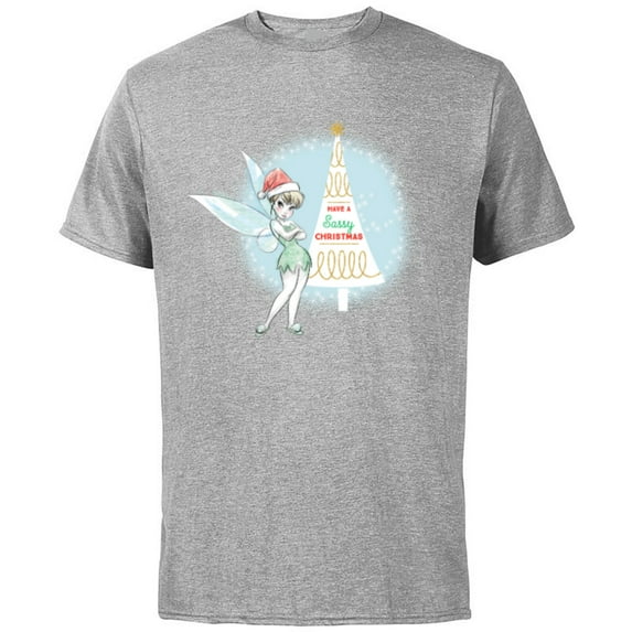 Disney Tinker Bell Sassy Christmas Holiday - Short Sleeve Cotton T-Shirt for Adults - Customized-Athletic Heather