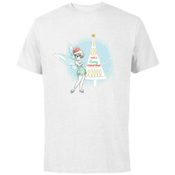 Disney Tinker Bell Sassy Christmas Holiday - Short Sleeve Cotton T-Shirt for Adults - Customized-White