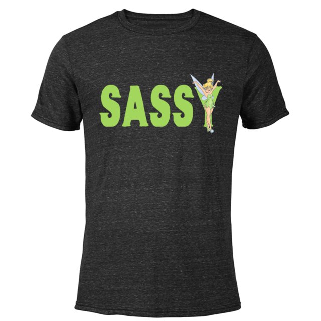 Disney Tinker Bell Sassy - Short Sleeve Blended T-Shirt for Adults - Customized-Black