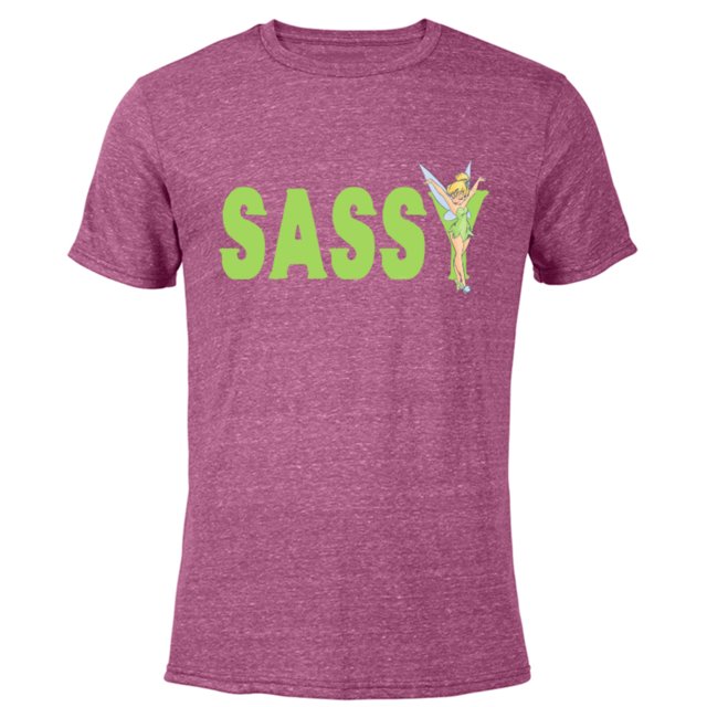 Disney Tinker Bell Sassy - Short Sleeve Blended T-Shirt for Adults - Customized-Purple