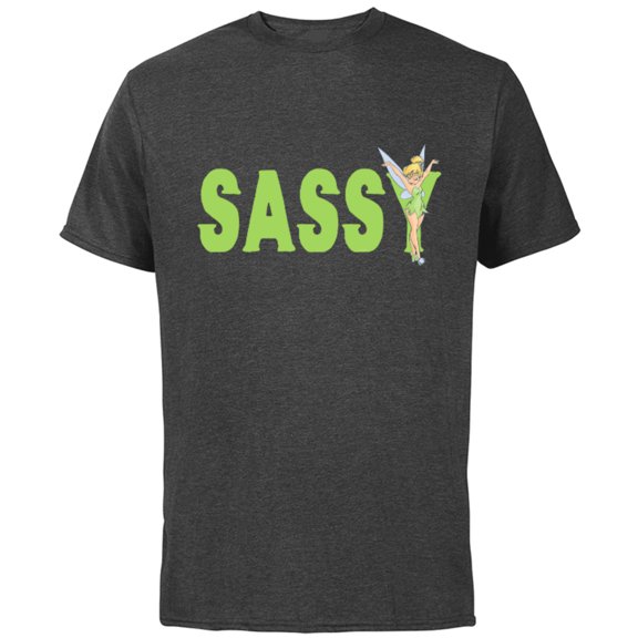 Disney Tinker Bell Sassy - Short Sleeve Cotton T-Shirt for Adults - Customized-Charcoal