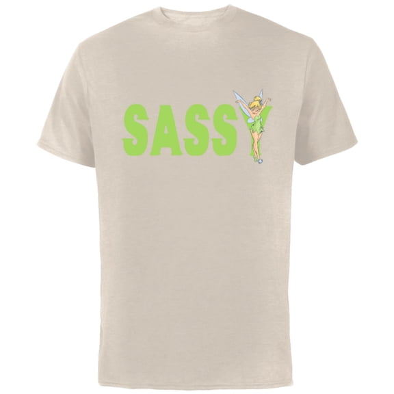Disney Tinker Bell Sassy - Short Sleeve Cotton T-Shirt for Adults - Customized-Natural