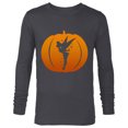 thumbnail image 1 of Disney Tinker Bell Silhouette Halloween Pumpkin - Long Sleeve T-Shirt for Men - Customized-Charcoal Heather, 1 of 5