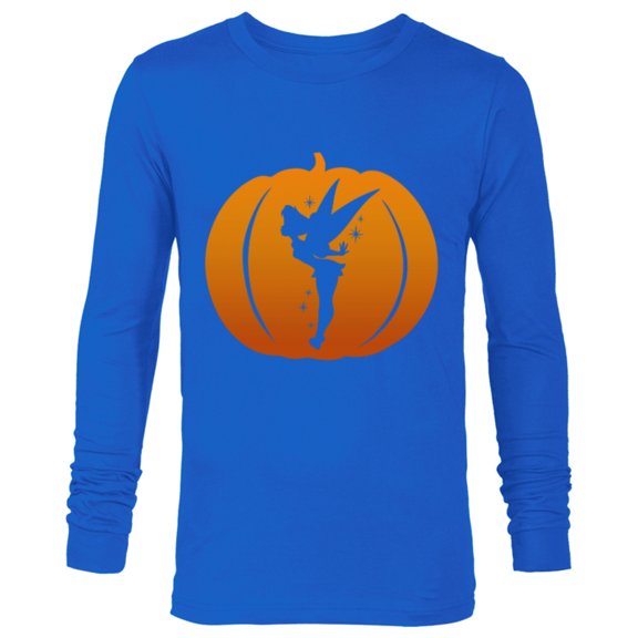 Disney Tinker Bell Silhouette Halloween Pumpkin - Long Sleeve T-Shirt for Men - Customized-Navy