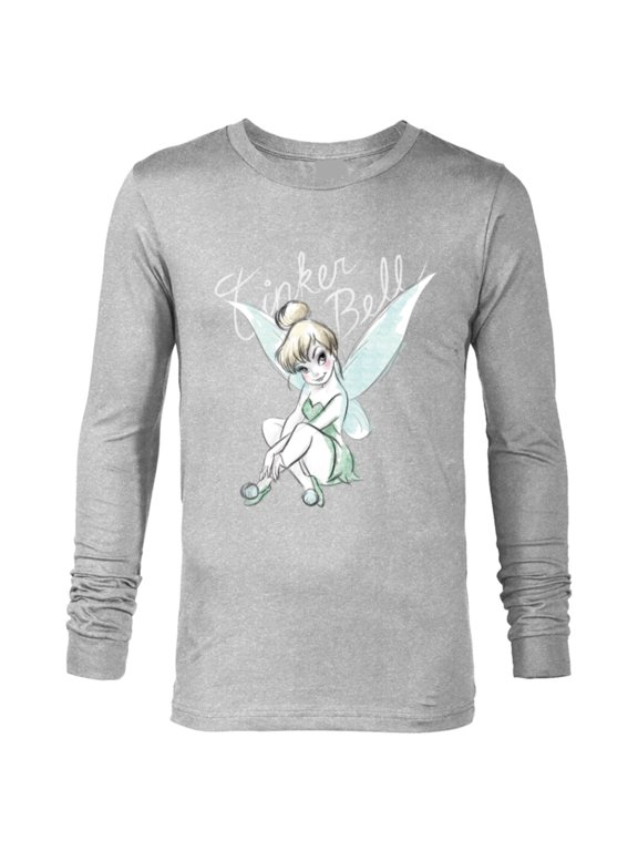 Tinker Bell Sitting - Long Sleeve T-Shirt for Men -Customized-Athletic Heather
