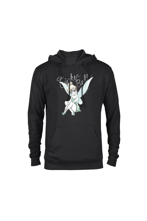 Tinker Bell Sitting - Pullover Hoodie for Adults -Customized-Black