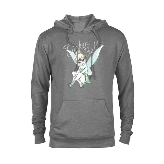 Disney Tinker Bell Sitting - Pullover Hoodie for Adults -Customized-Graphite Heather