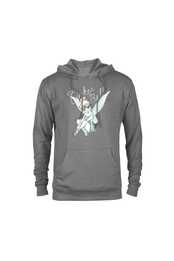 Tinker Bell Sitting - Pullover Hoodie for Adults -Customized-Graphite Heather