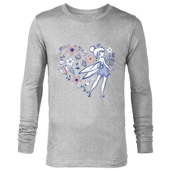 Disney Tinker Bell Storybook Heart Blue - Long Sleeve T-Shirt for Men - Customized-Athletic Heather