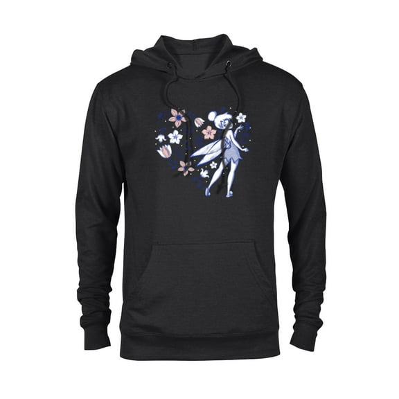 Disney Tinker Bell Storybook Heart Blue - Pullover Hoodie for Adults - Customized-Black