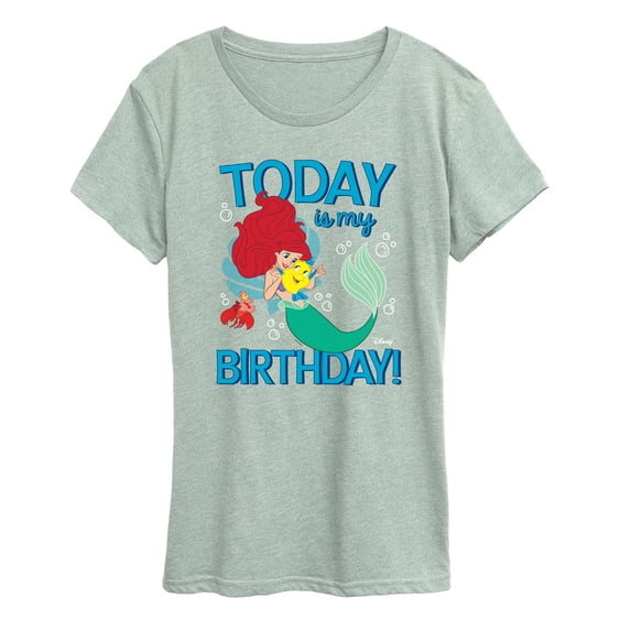 Disney - Today Is My Birthday Ariel - Women's Short Sleeve Graphic T-Shirt