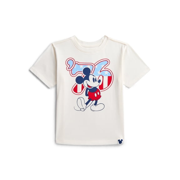 Disney Mickey Mouse Toddler Boys USA 76 Graphic Tee with Short Sleeves, Sizes 12M-5T