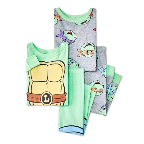 Disney Toddler Boys' 4pc Snug Fit Teenage Mutant Ninja Turtles Cotton Pajama Set - 5 Years, Green