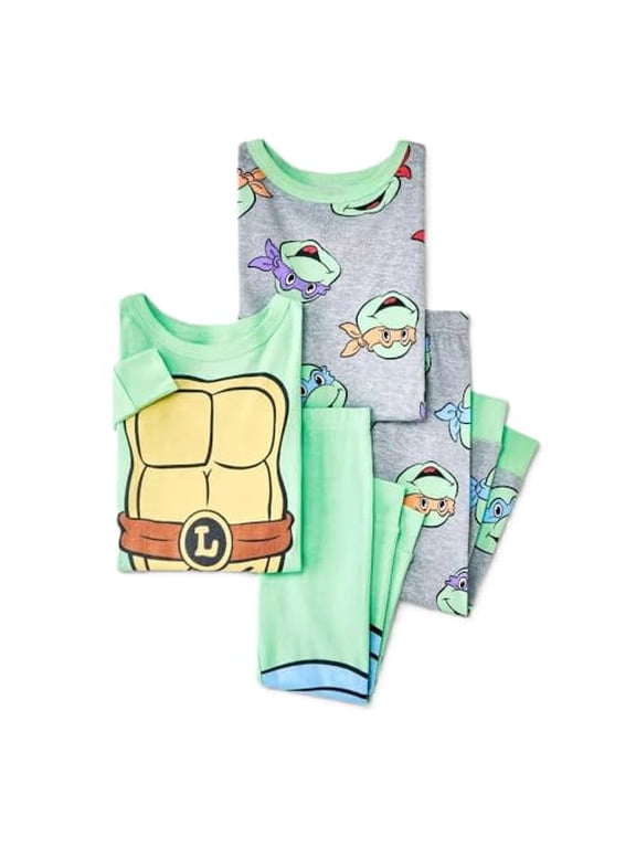 Disney Toddler Boys' 4pc Snug Fit Teenage Mutant Ninja Turtles Cotton Pajama Set - 5 Years, Green