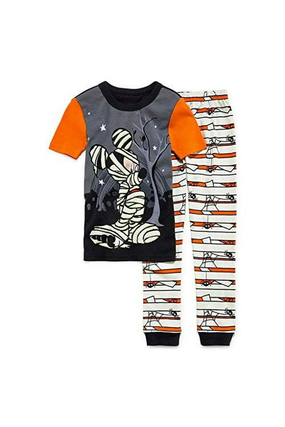 Toddler Boys Black 2 Piece Mickey Mouse Halloween Pajama Sleep Set 3T