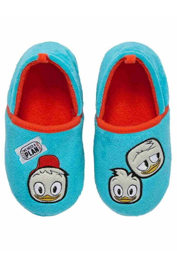 Toddler Boys Blue Donald Duck Tales Slippers Loafer House Shoes 5-6