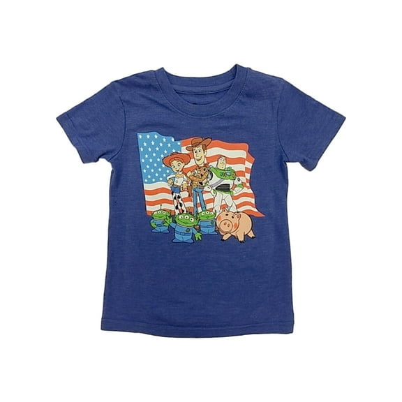 Disney Toddler & Boys Blue Toy Story 4th of July Woody & Buzz T-Shirt L