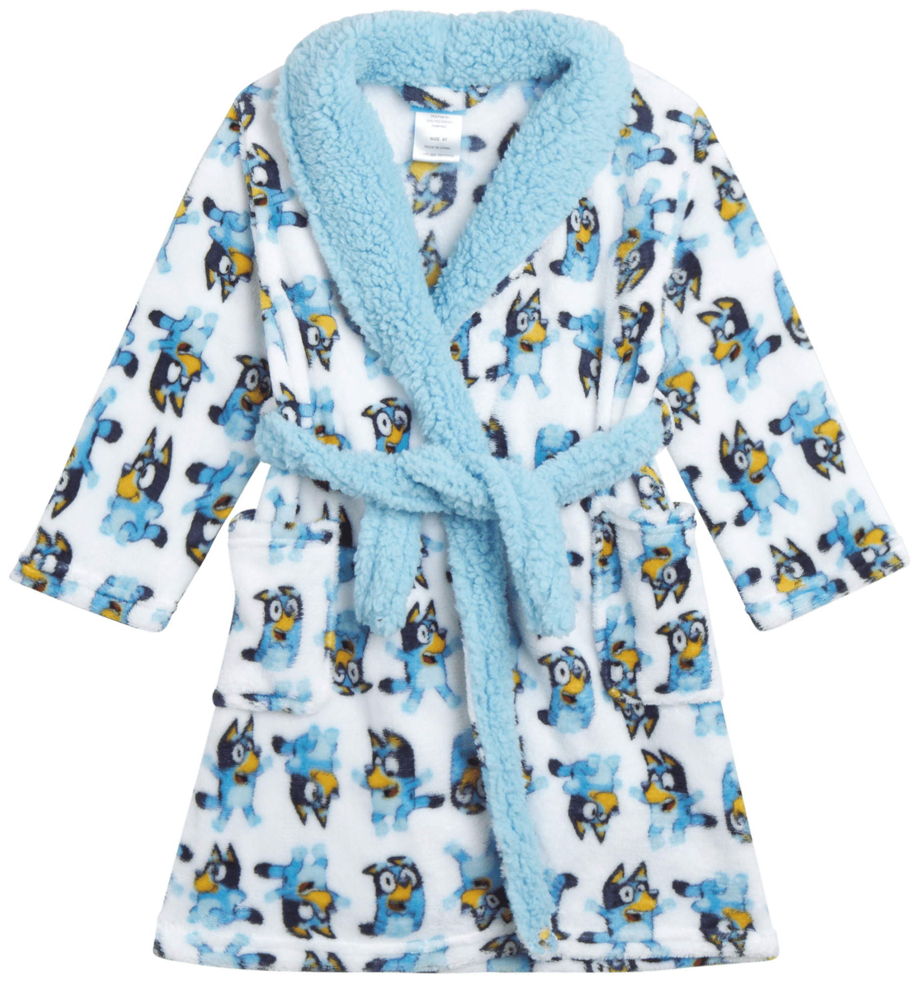 Disney Toddler Boys' Bluey Bathrobe Super Soft Fleece Sleepwear Robe