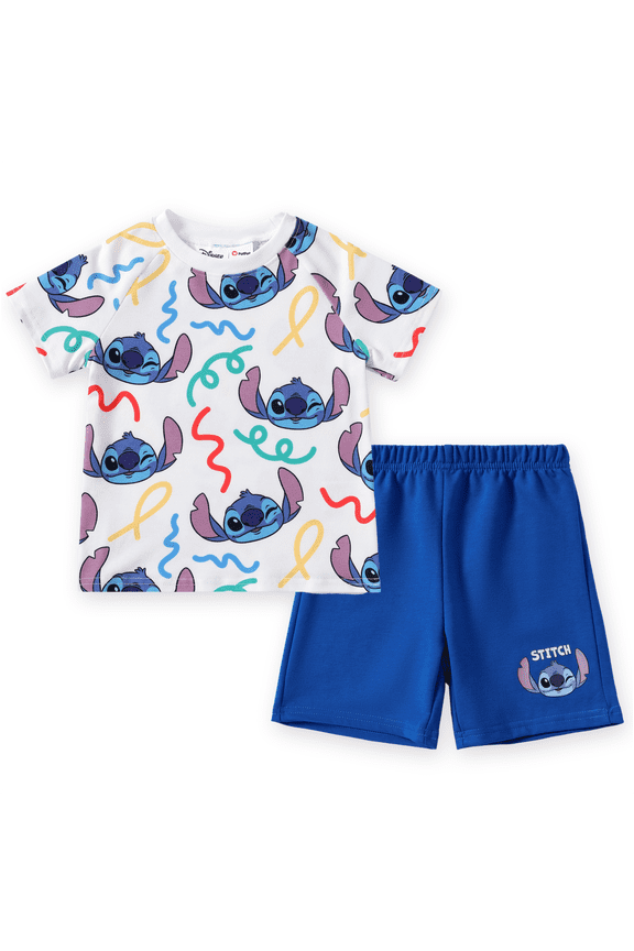Toddler Boys Lilo & Stitch Graphic T-Shirts and Shorts 2 Pieces Summer Outfit Sets Sizes 2-6
