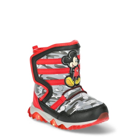 Disney Toddler Boys Mickey Mouse Light Up Snow Boots, Sizes 7-12