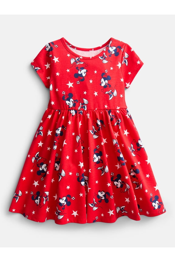 Toddler Girls Starry Minnie Dress with Short Sleeves, Sizes 12M-5T