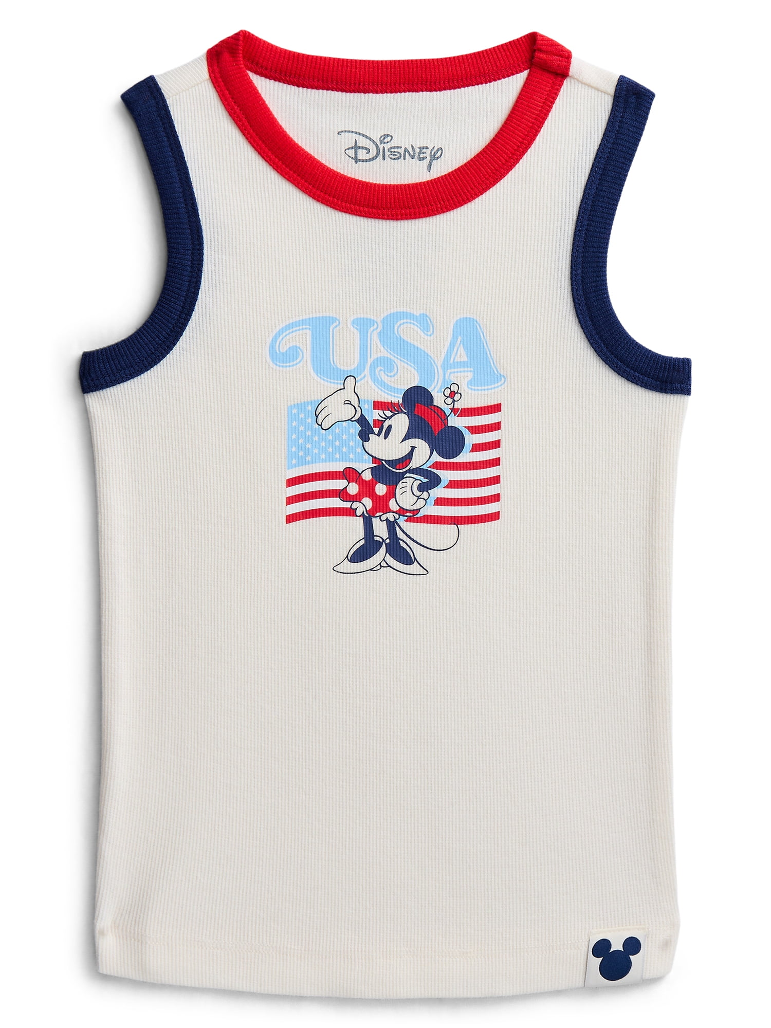 Disney Minnie Mouse Toddler Girls American Flag Graphic Tank Top, Sizes 12M-5T