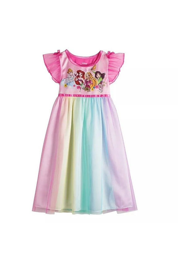 Toddler Girl's Nightgown, Multi-Princess - Rainbow (Size 3T)