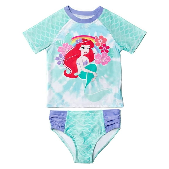 Disney Toddler Girls' Ariel Rash Guard Swimsuit Set, Sizes 2T-4T