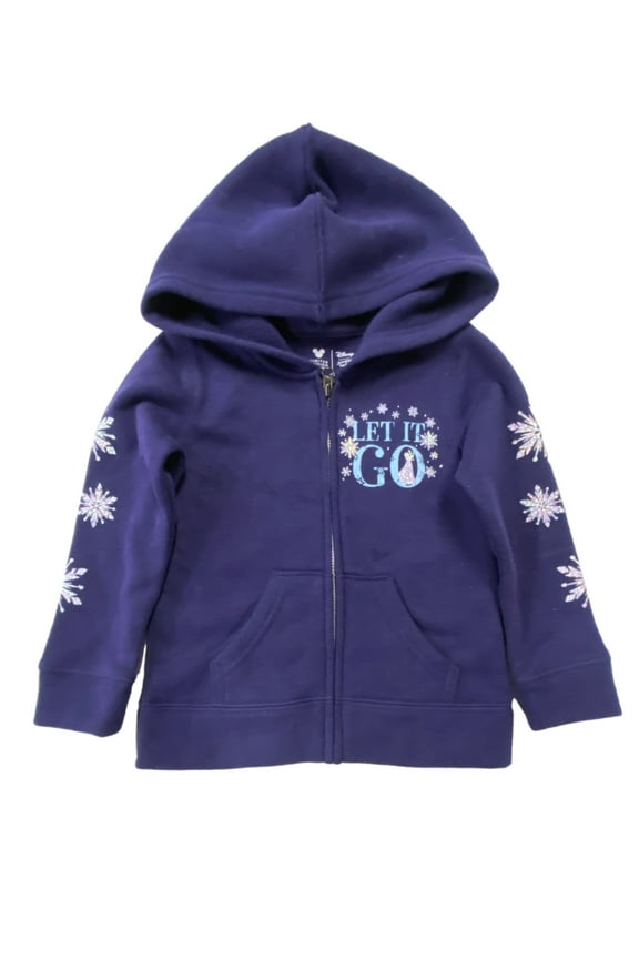 Toddler Girls Frozen 2 Elsa & Anna Zip Up Hooded Jacket Ruffle Hoodie 2T