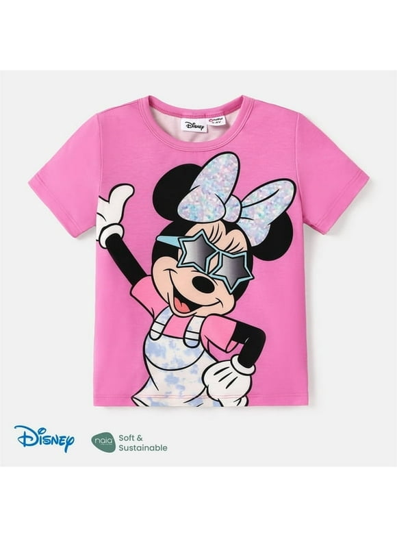 Disney Toddler Girls Graphic Tee Minnie Mouse Short Sleeves T-Shirt Top Summer Outfits Clothes Sizes 3-10T