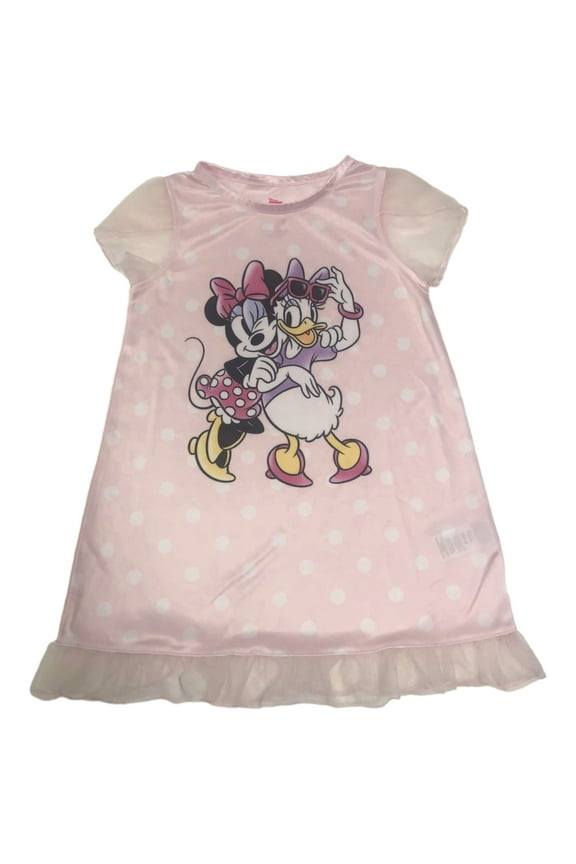 Toddler Girls Lightweight Pink Minnie Mouse & Daisy Duck Nightgown 3T