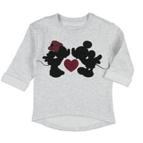Disney Toddler Girls' Mickey and Minnie Love Light Sweatshirt Pullover Top