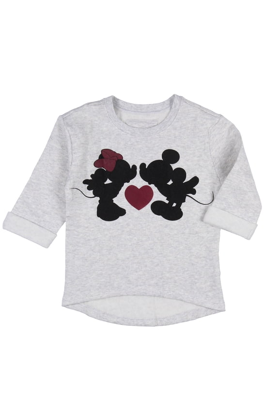 Disney Toddler Girls' Mickey and Minnie Love Light Sweatshirt Pullover Top